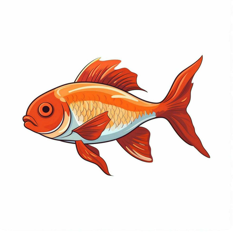 pesce 2d cartone animato vettore illustrazione su bianca sfondo Ciao foto