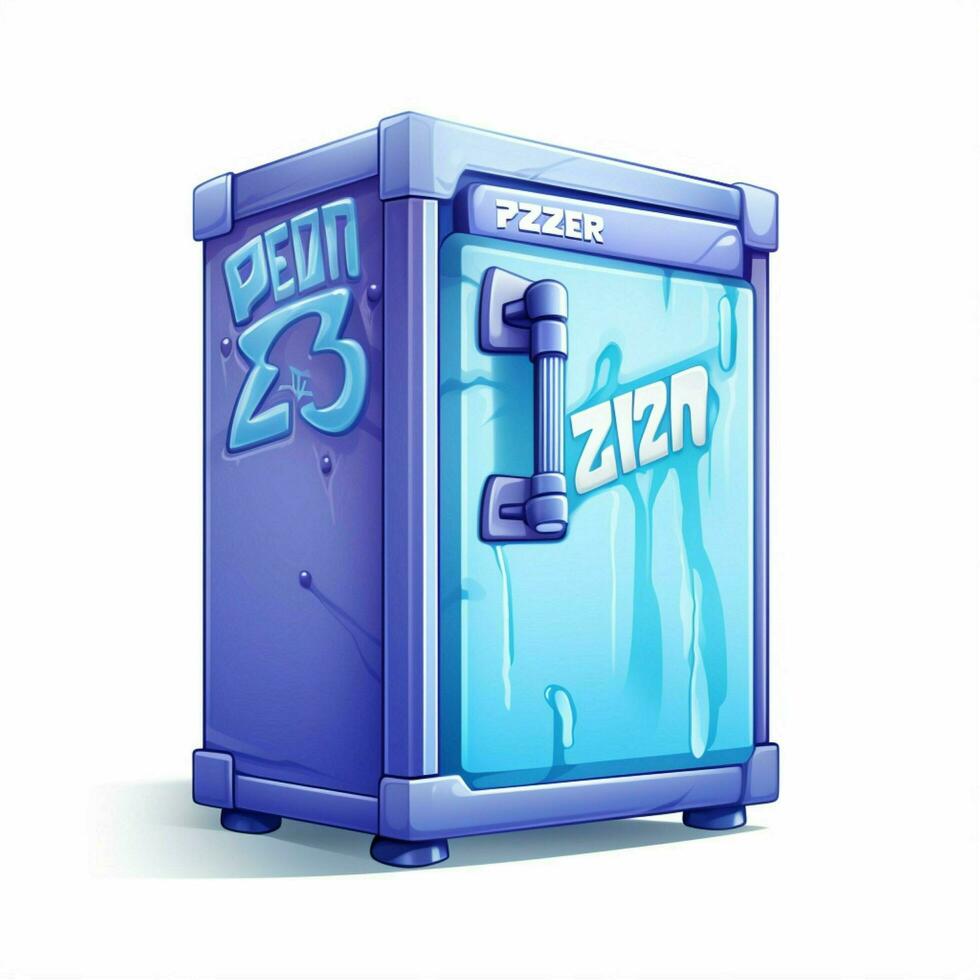 congelatore 2d cartone animato illustraton su bianca sfondo alto foto