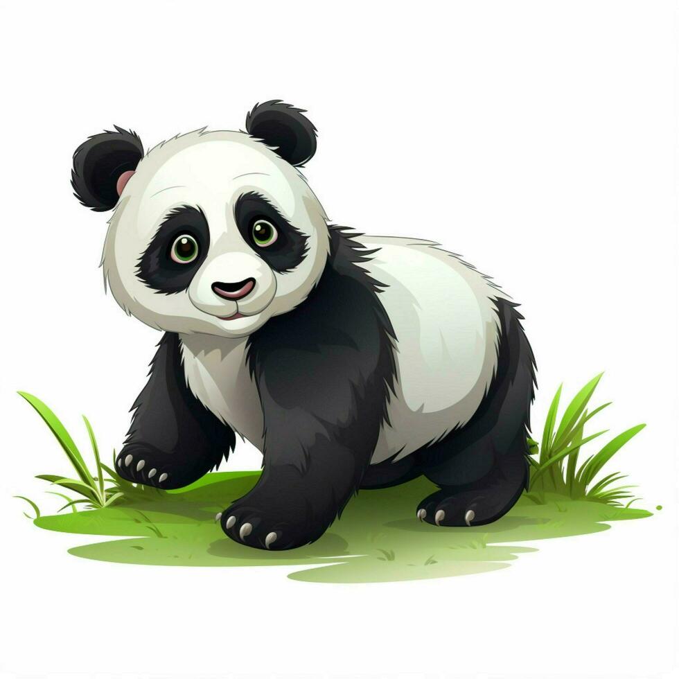 gigante panda 2d cartone animato vettore illustrazione su bianca sfondo foto
