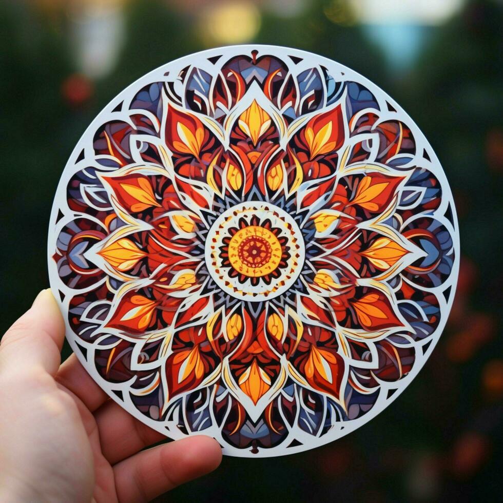 immaginare un' etichetta con un intricato simile a un mandala modello foto