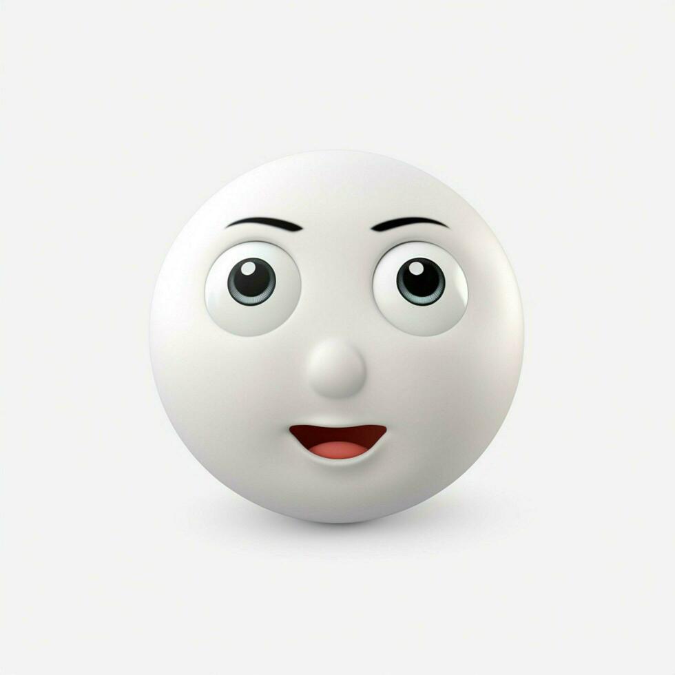 neutro viso emoji su bianca sfondo alto qualità 4k hdr foto