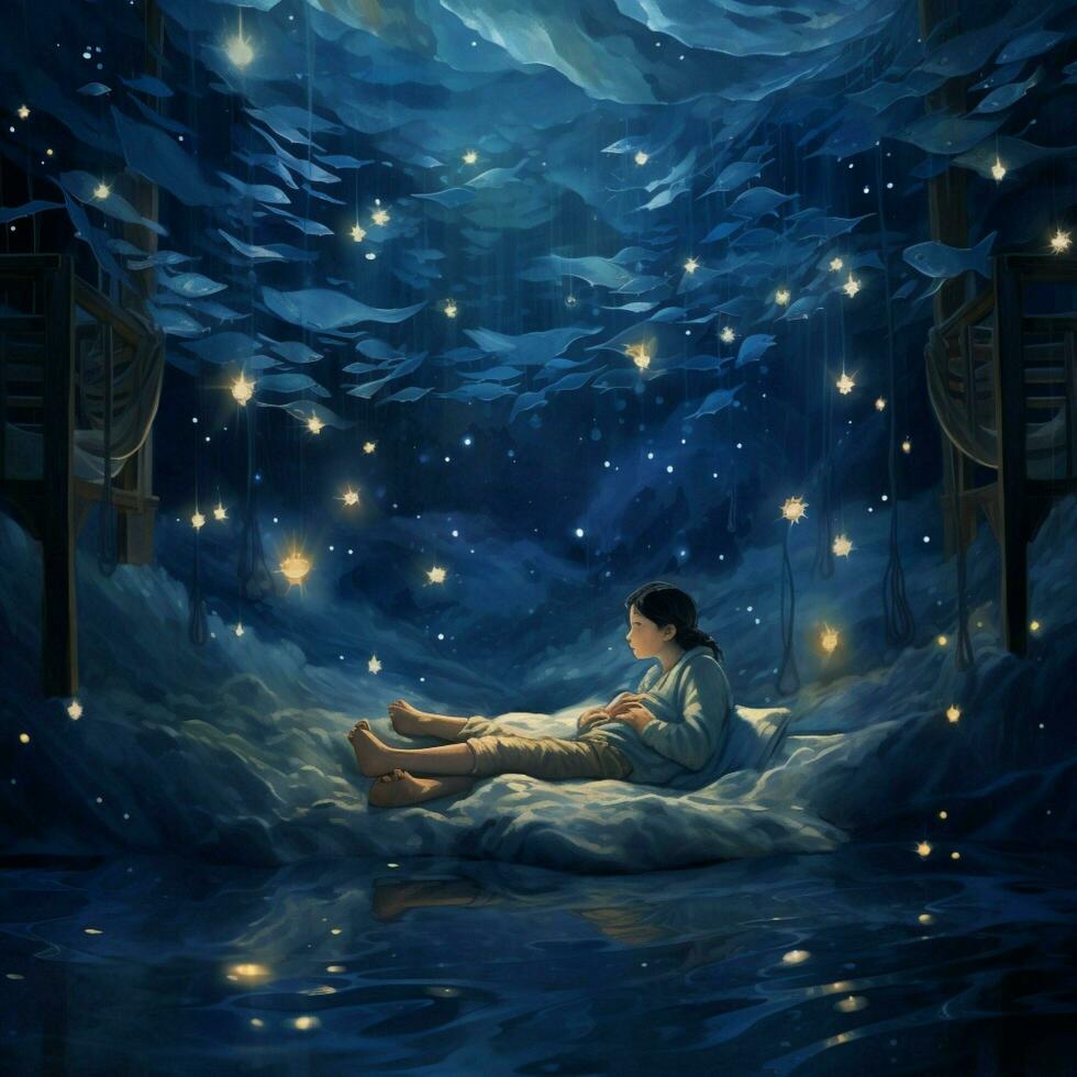 tranquillo, calmo dormire sotto un' mare di scintillio stelle foto
