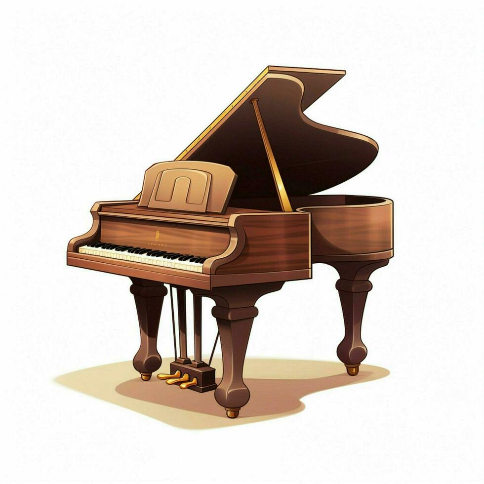 pianoforte 2d cartone animato illustraton su bianca sfondo alto qual foto