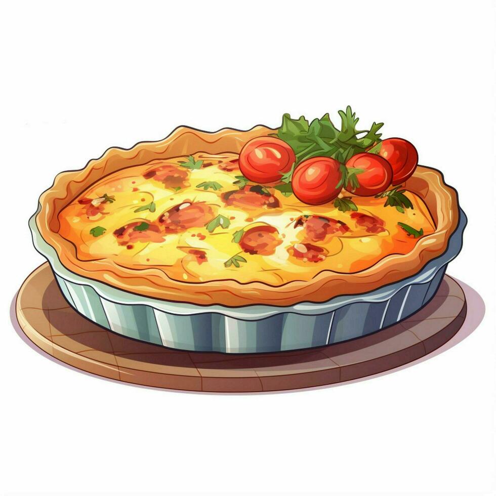 quiche 2d vettore illustrazione cartone animato nel bianca sfondo foto