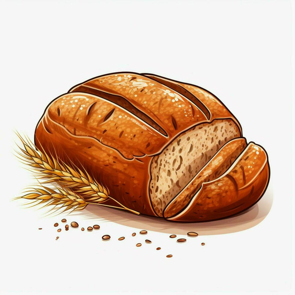 segale pane 2d vettore illustrazione cartone animato nel bianca backgrou foto