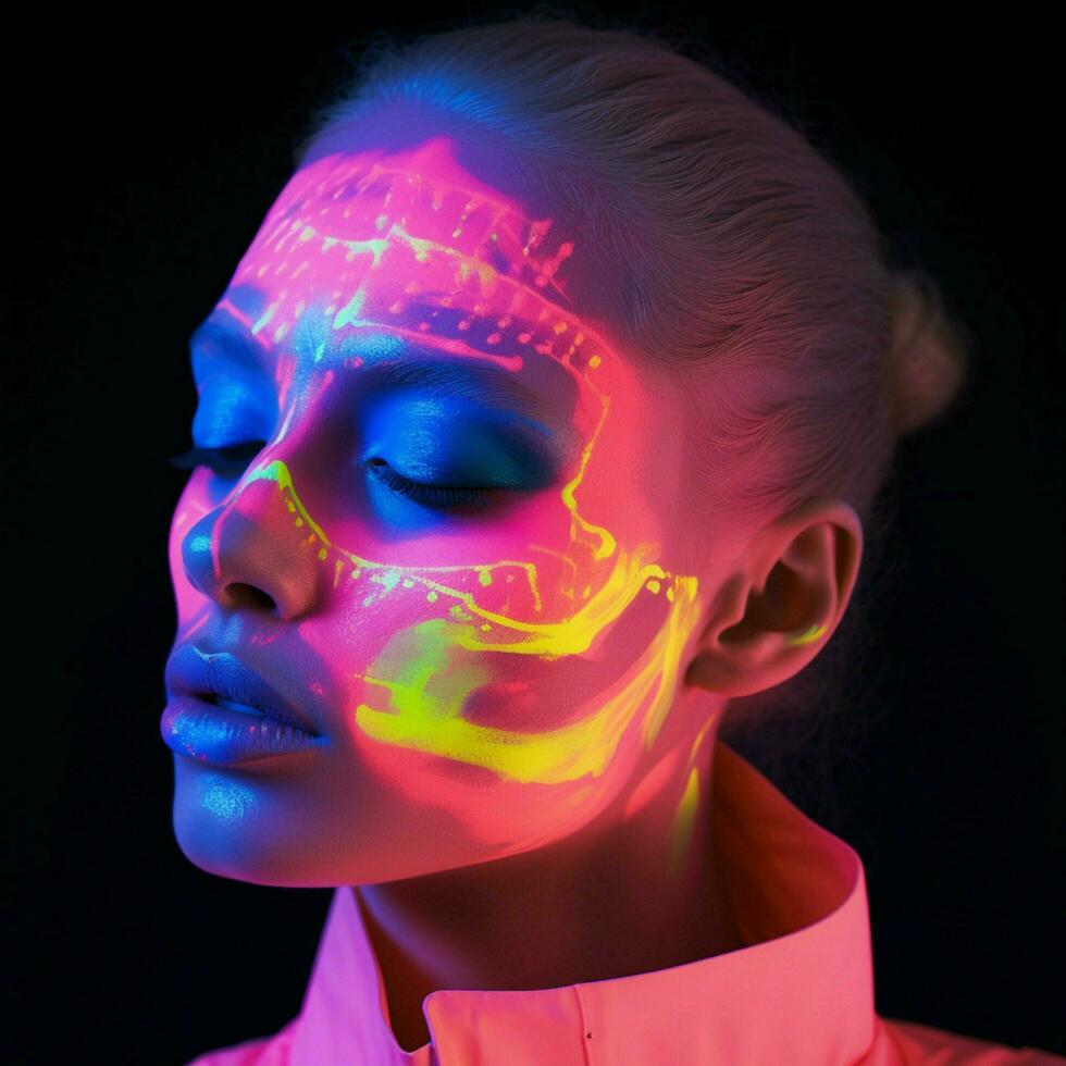 il abilità artistica di neon luminoso tavolozza foto