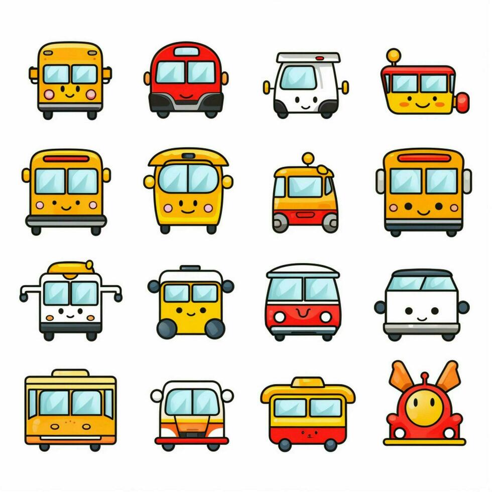 trasporto emoji 2d cartone animato vettore illustrazione su bianca B foto