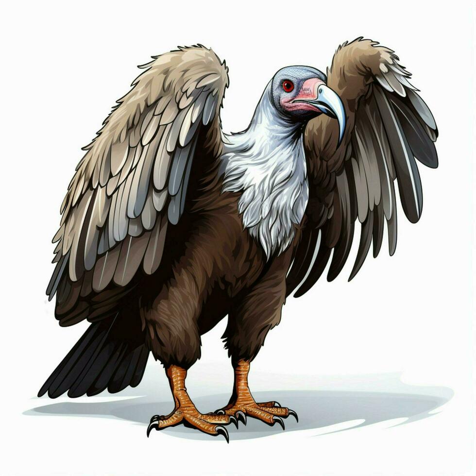 avvoltoio 2d cartone animato vettore illustrazione su bianca sfondo foto