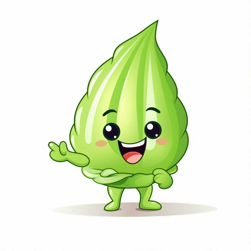 wasabi 2d vettore illustrazione cartone animato nel bianca sfondo foto