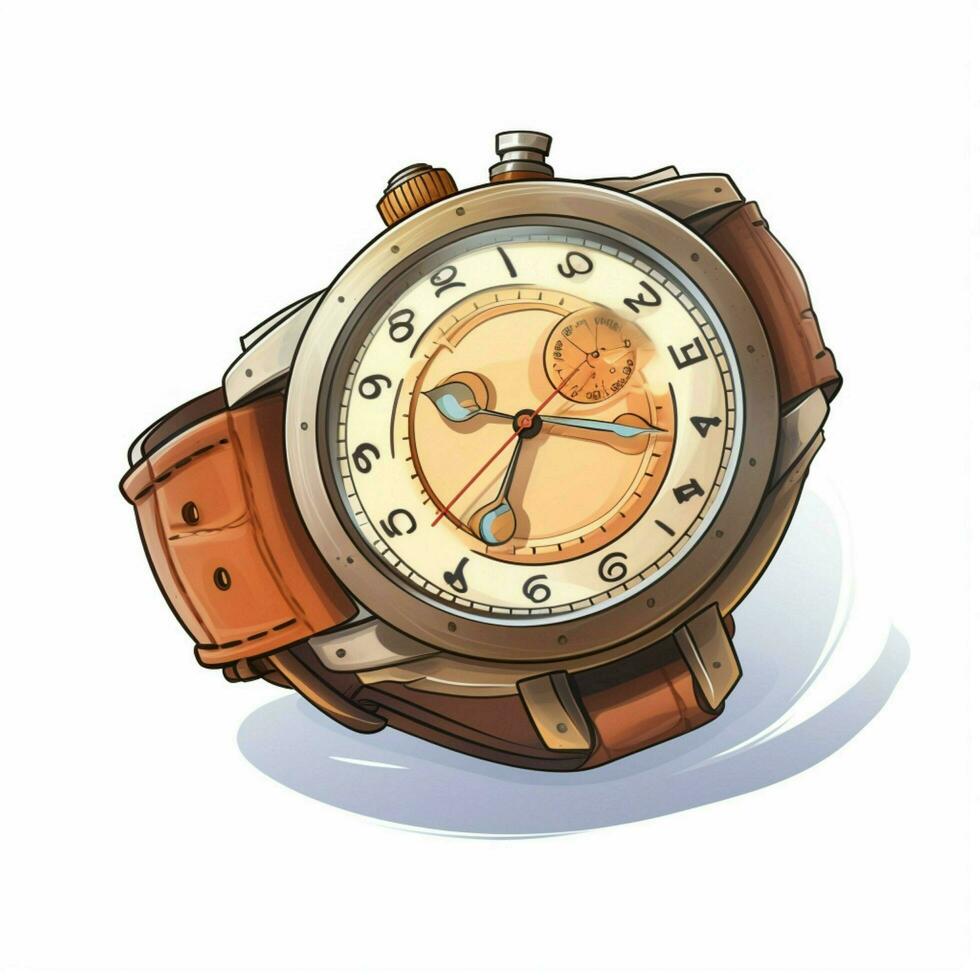 orologio 2d cartone animato illustraton su bianca sfondo alto qual foto