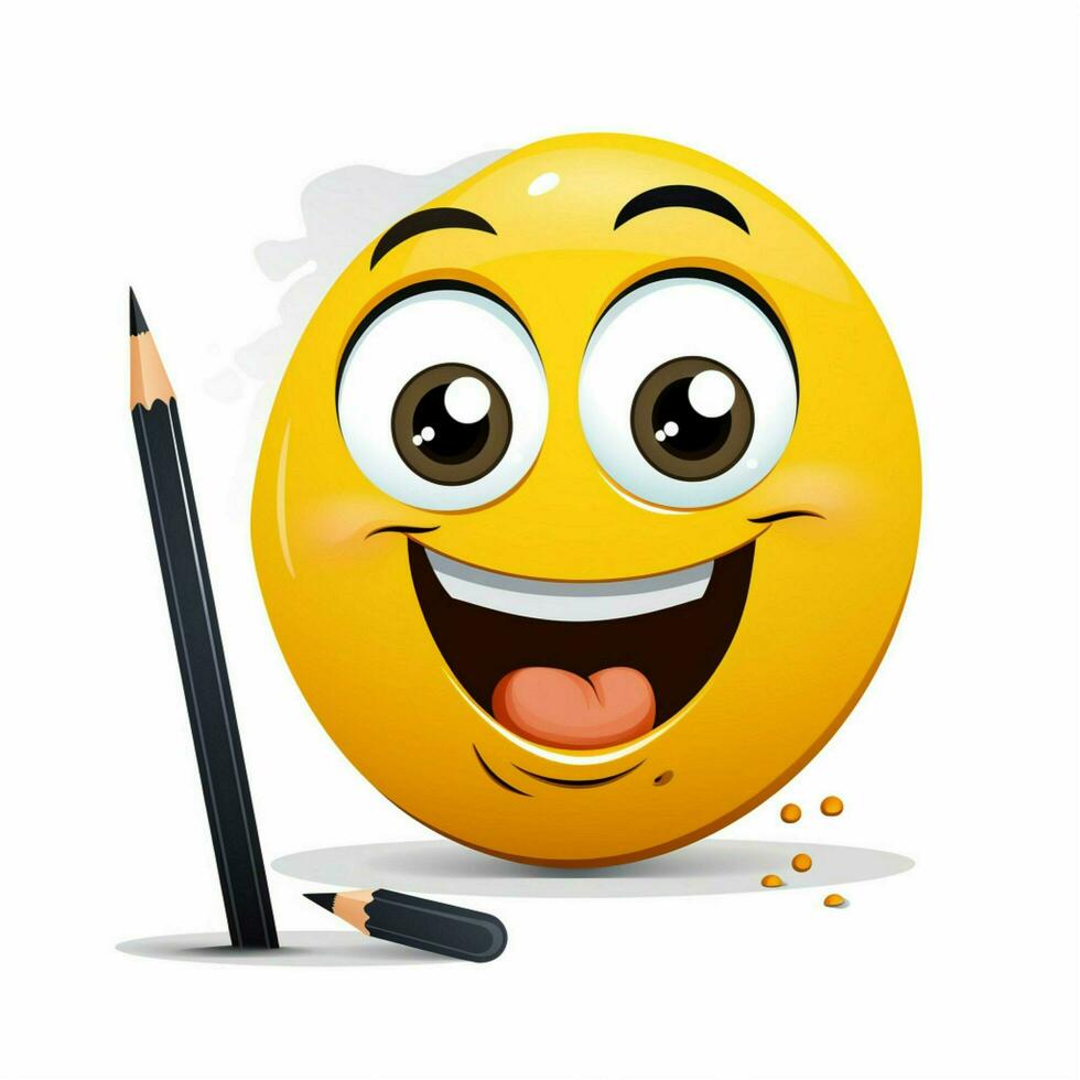 scrittura emoji 2d cartone animato vettore illustrazione su bianca bac foto