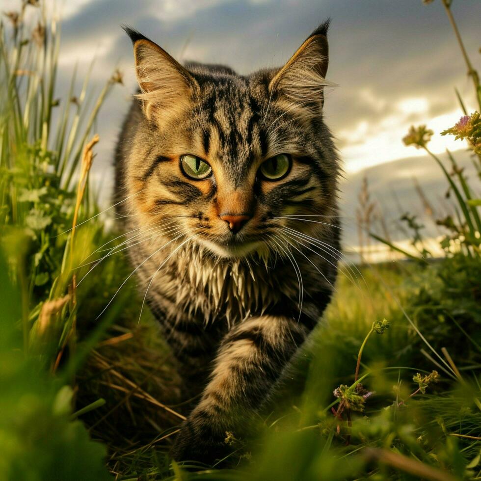 foto di gatto pieno tiro alto qualità hdr 16k ultra HD selvaggio