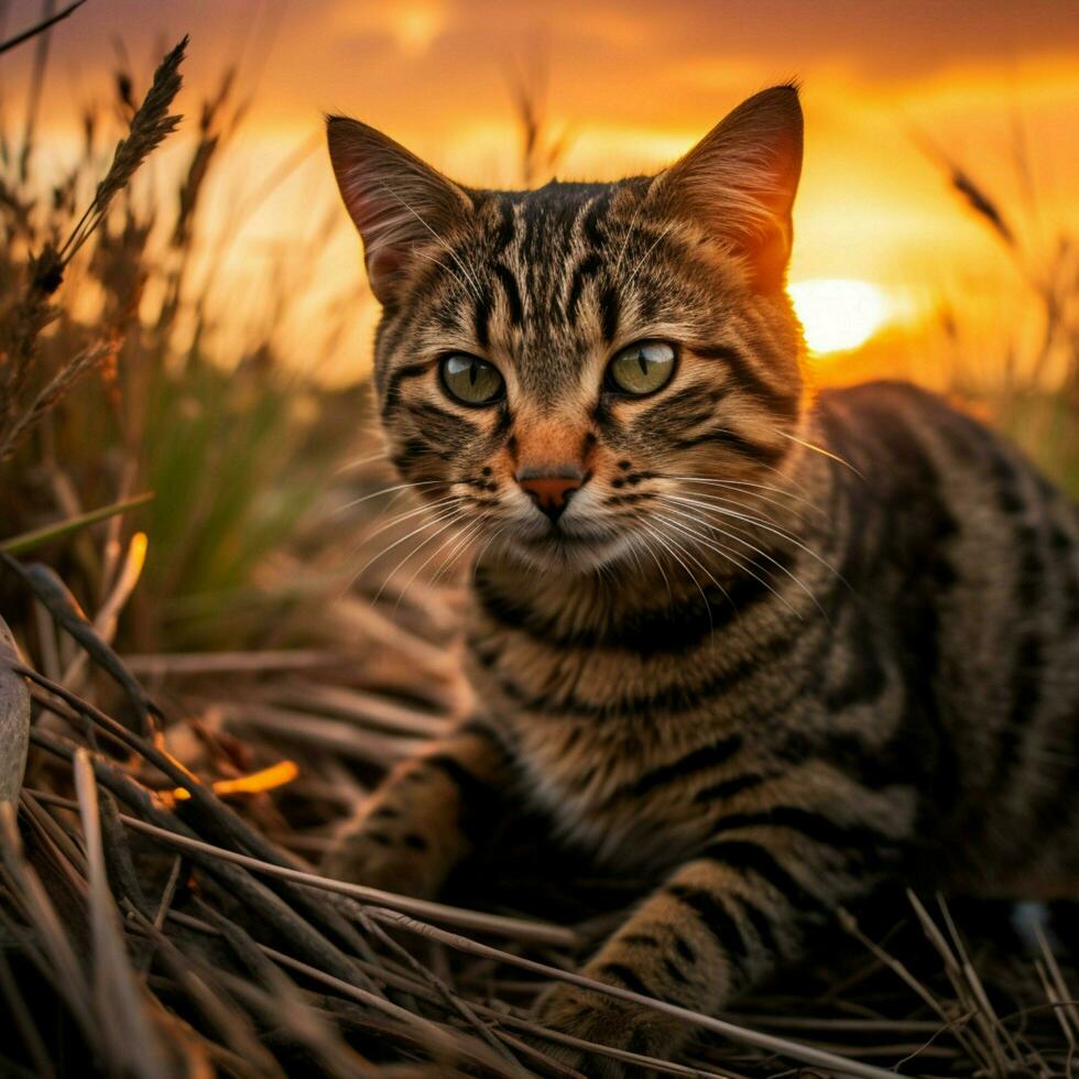 foto di gatto pieno tiro alto qualità hdr 16k ultra HD selvaggio