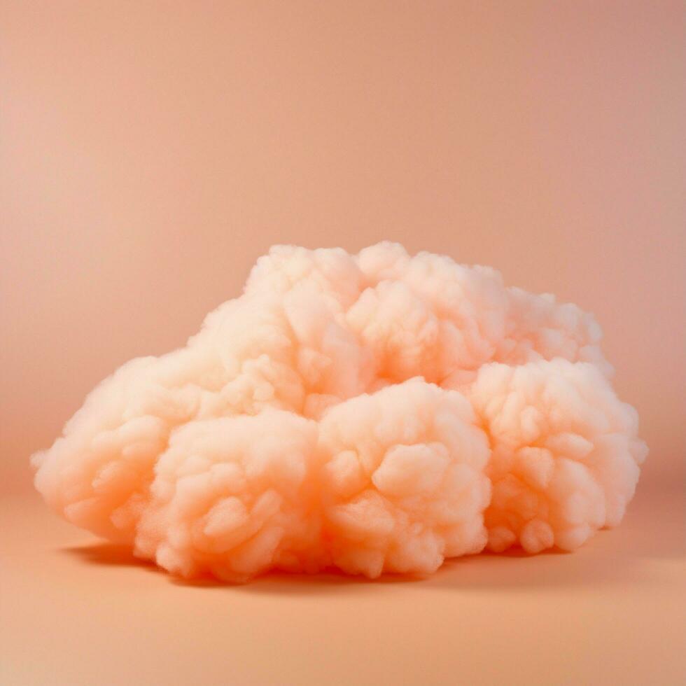 un' cotone caramella arancia sfondo con soffice nuvole foto