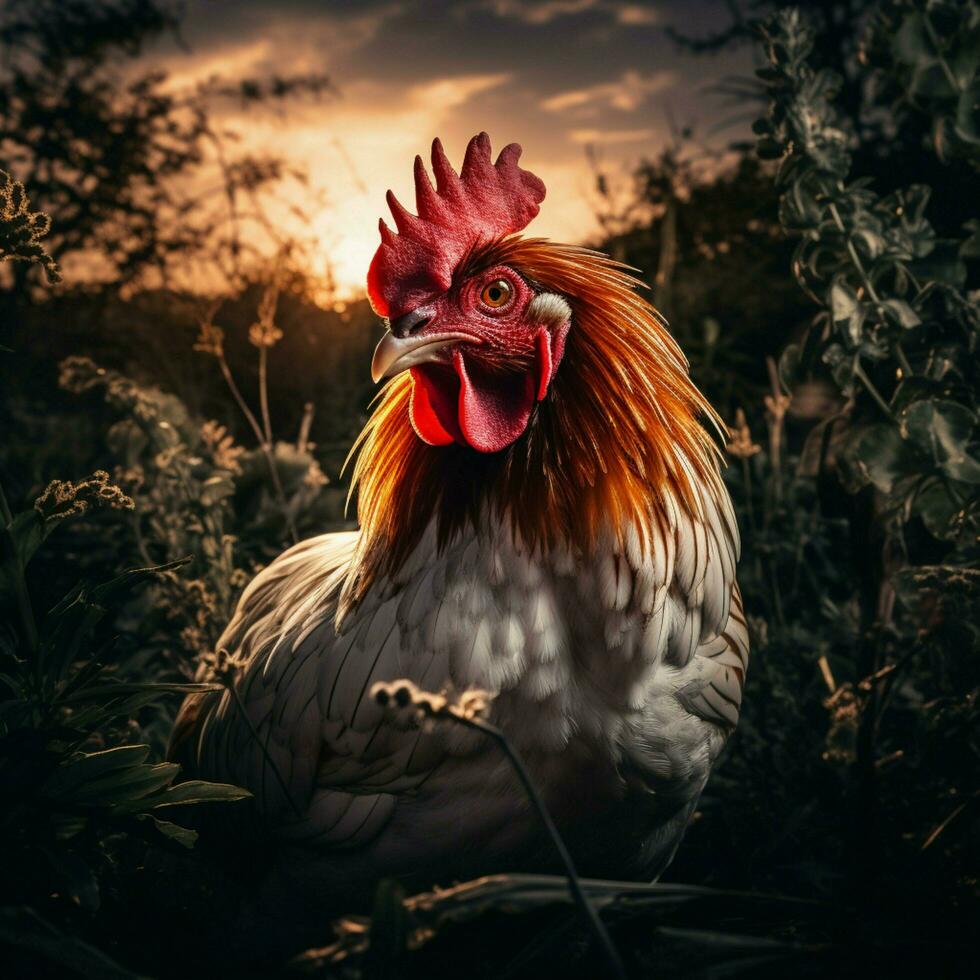 gallina selvaggio vita fotografia hdr 4k foto