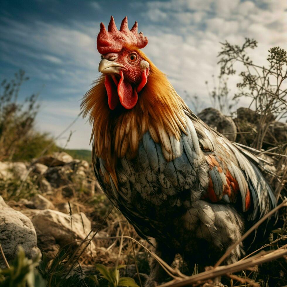 gallina selvaggio vita fotografia hdr 4k foto