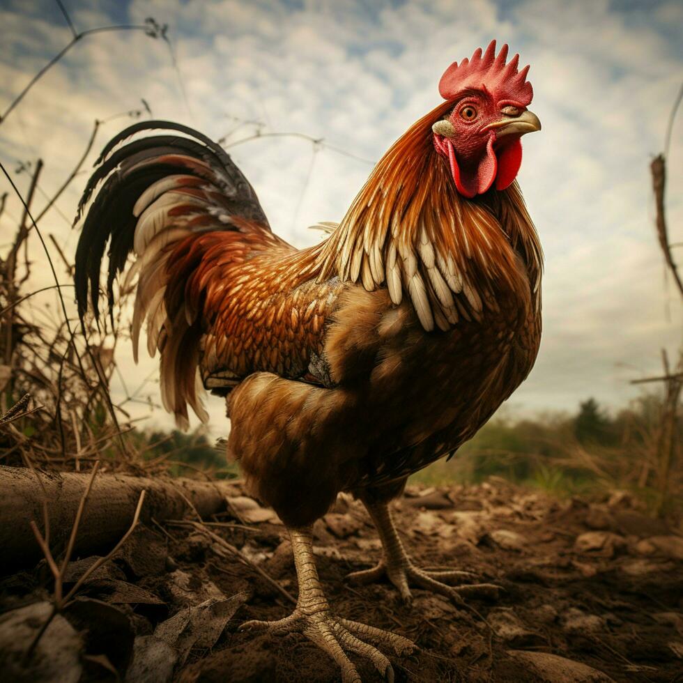 gallina selvaggio vita fotografia hdr 4k foto