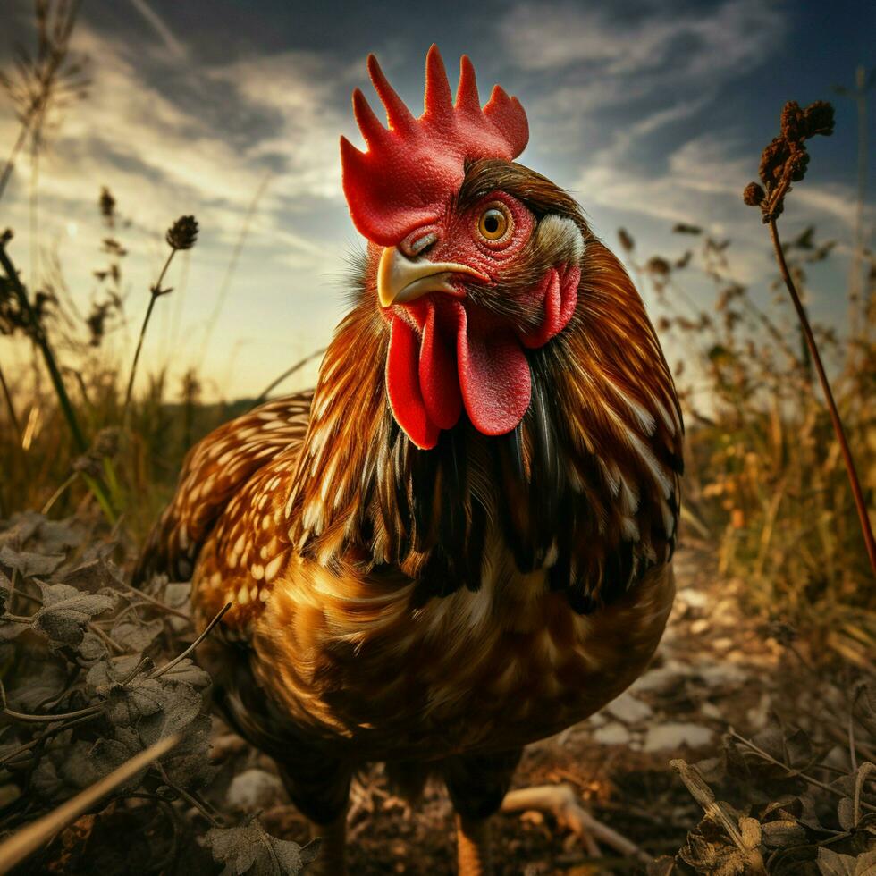 gallina selvaggio vita fotografia hdr 4k foto