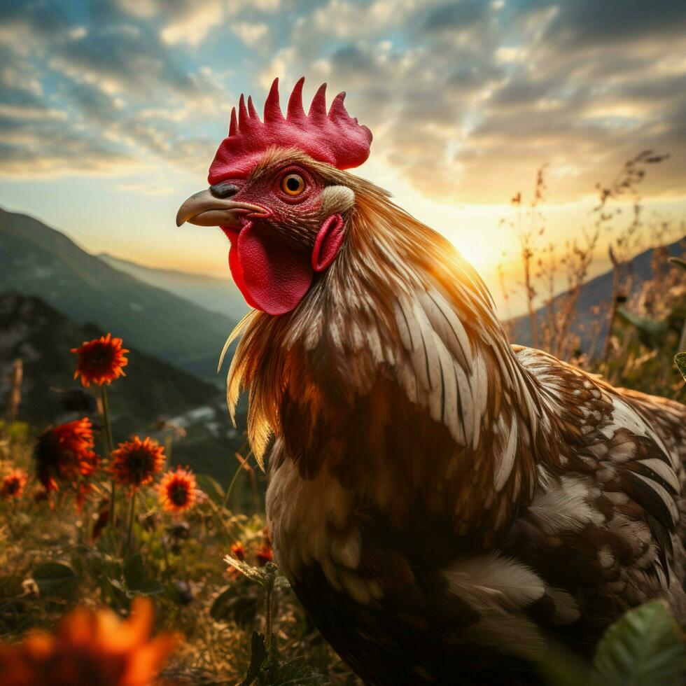 gallina selvaggio vita fotografia hdr 4k foto