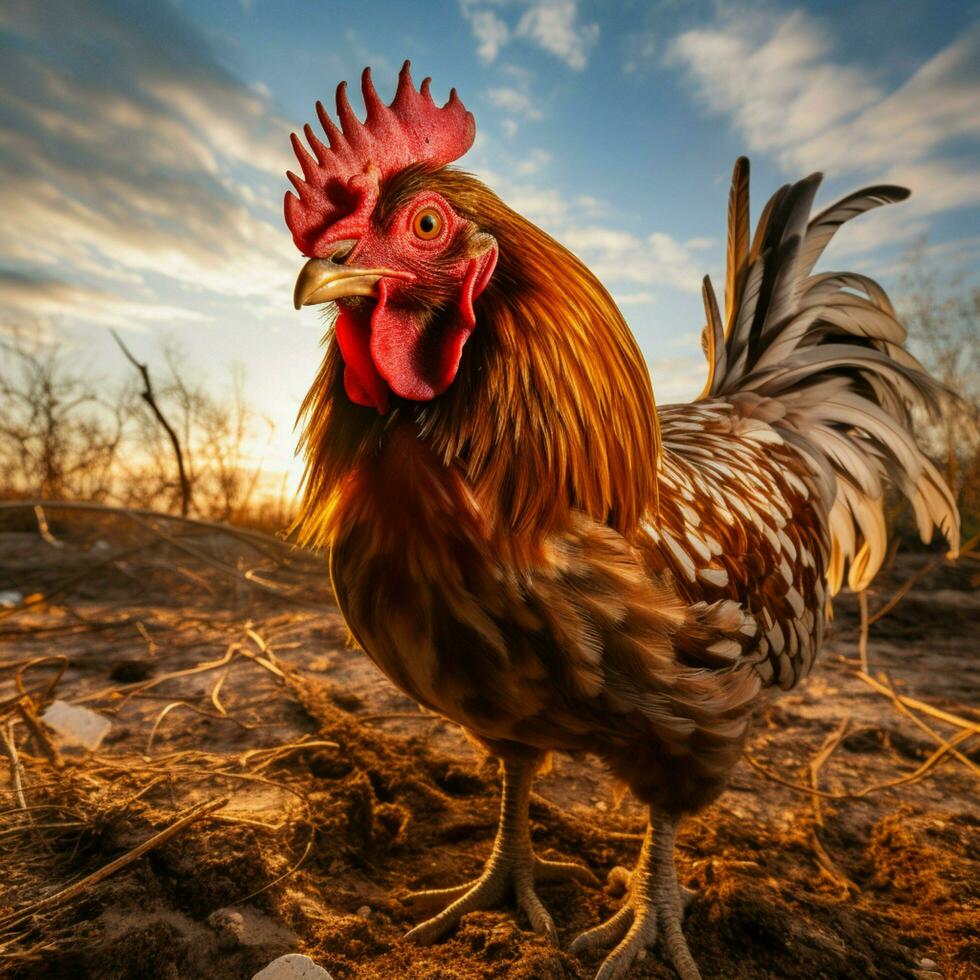 gallina selvaggio vita fotografia hdr 4k foto