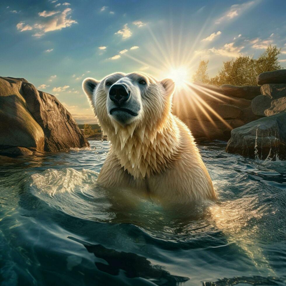 polare orso selvaggio vita fotografia hdr 4k foto