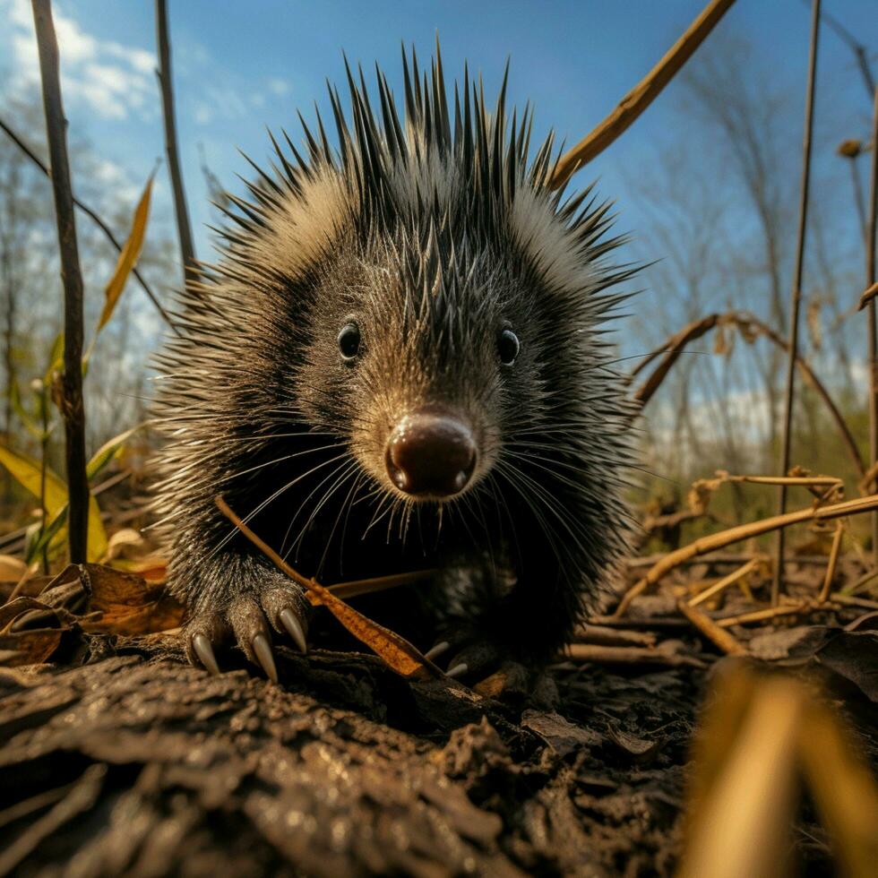 porcospino selvaggio vita fotografia hdr 4k foto