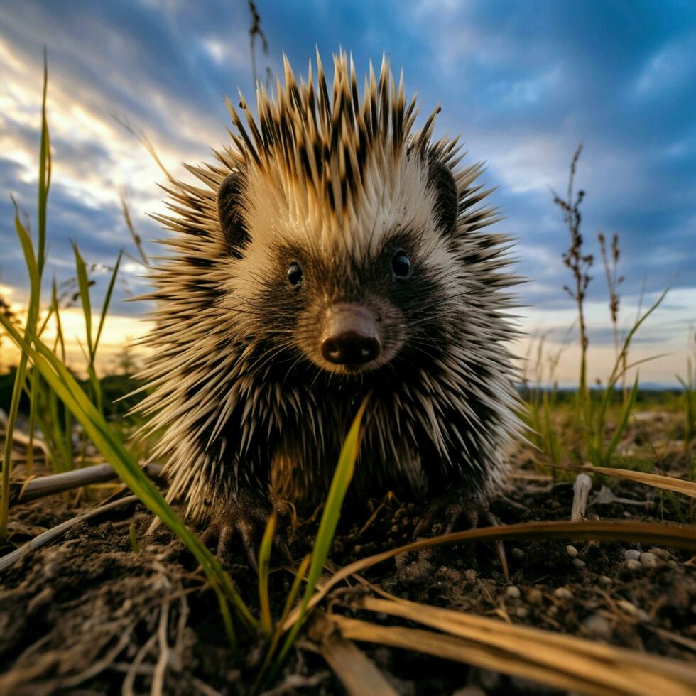 porcospino selvaggio vita fotografia hdr 4k foto