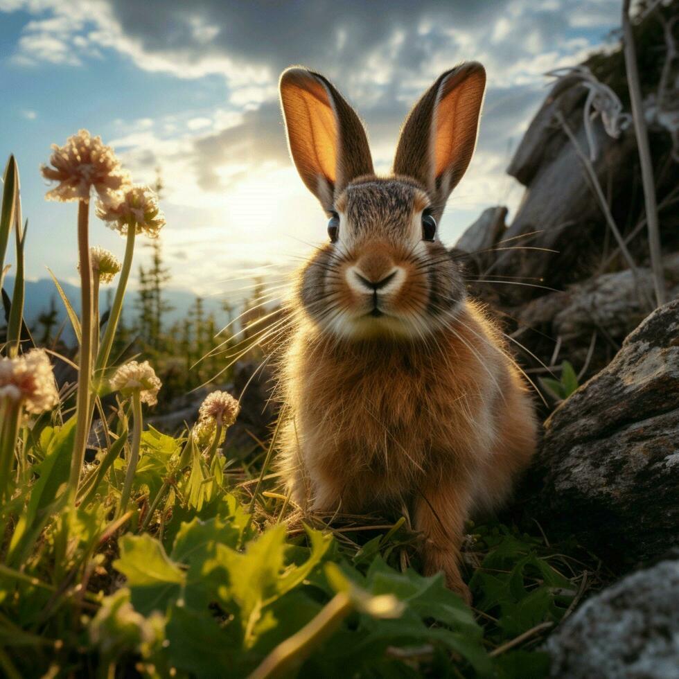 coniglio selvaggio vita fotografia hdr 4k foto