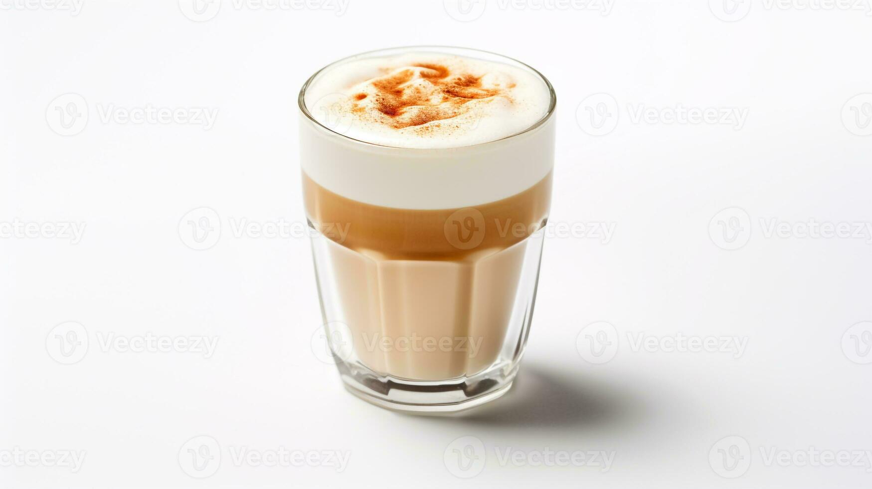 foto di un' Pan di zenzero latte macchiato bevanda isolato su bianca sfondo. generativo ai