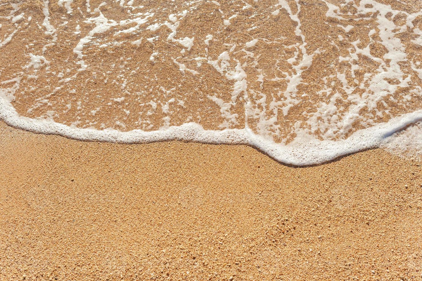 spiaggia di sabbia di mare con onde e sfondo estivo spumeggiante bianco foto