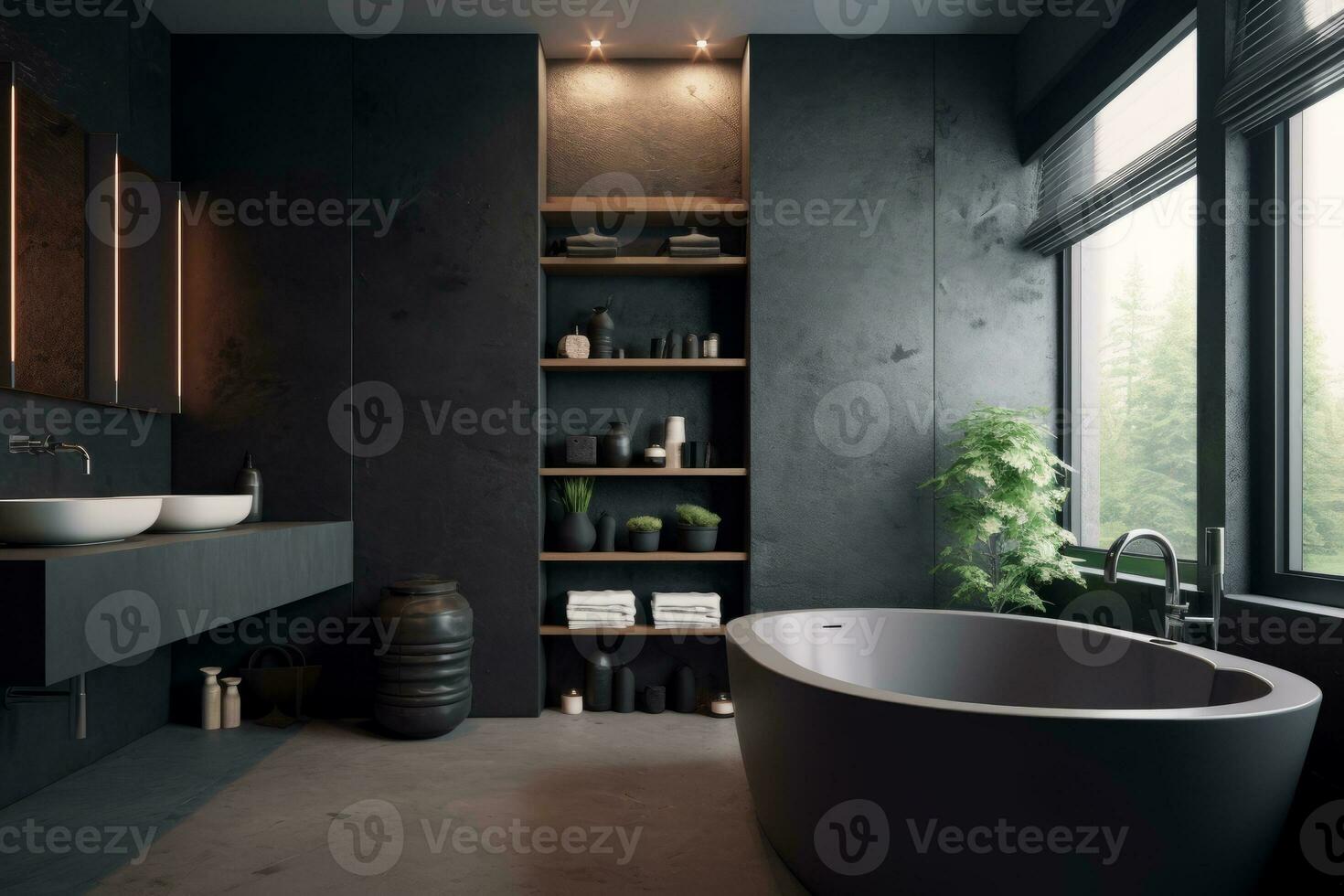 ai generativo foto di un' lusso moderno design bagno