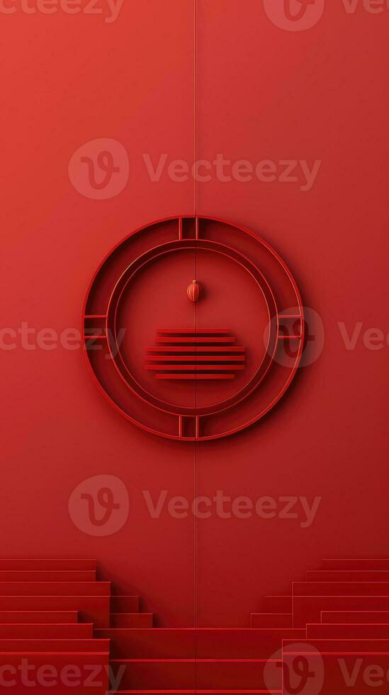 rosso Cinese lunare nuovo anno sfondo ai generato foto