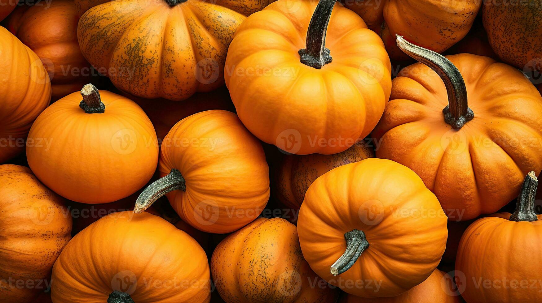 arancia zucche. ringraziamento sfondo. Halloween sfondo. un' mucchio di zucche. ai generato foto