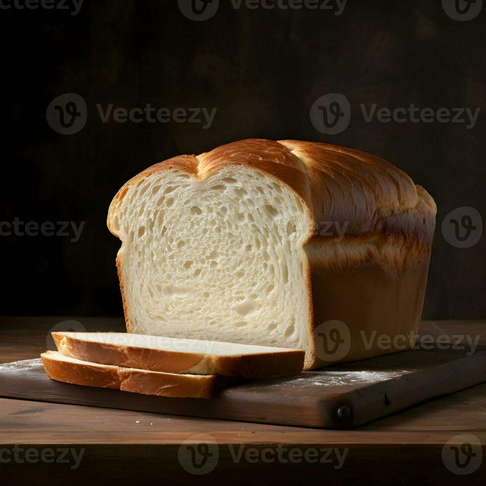 un' pagnotta di fresco pane con affettato pezzi. alto risoluzione. ai generativo foto