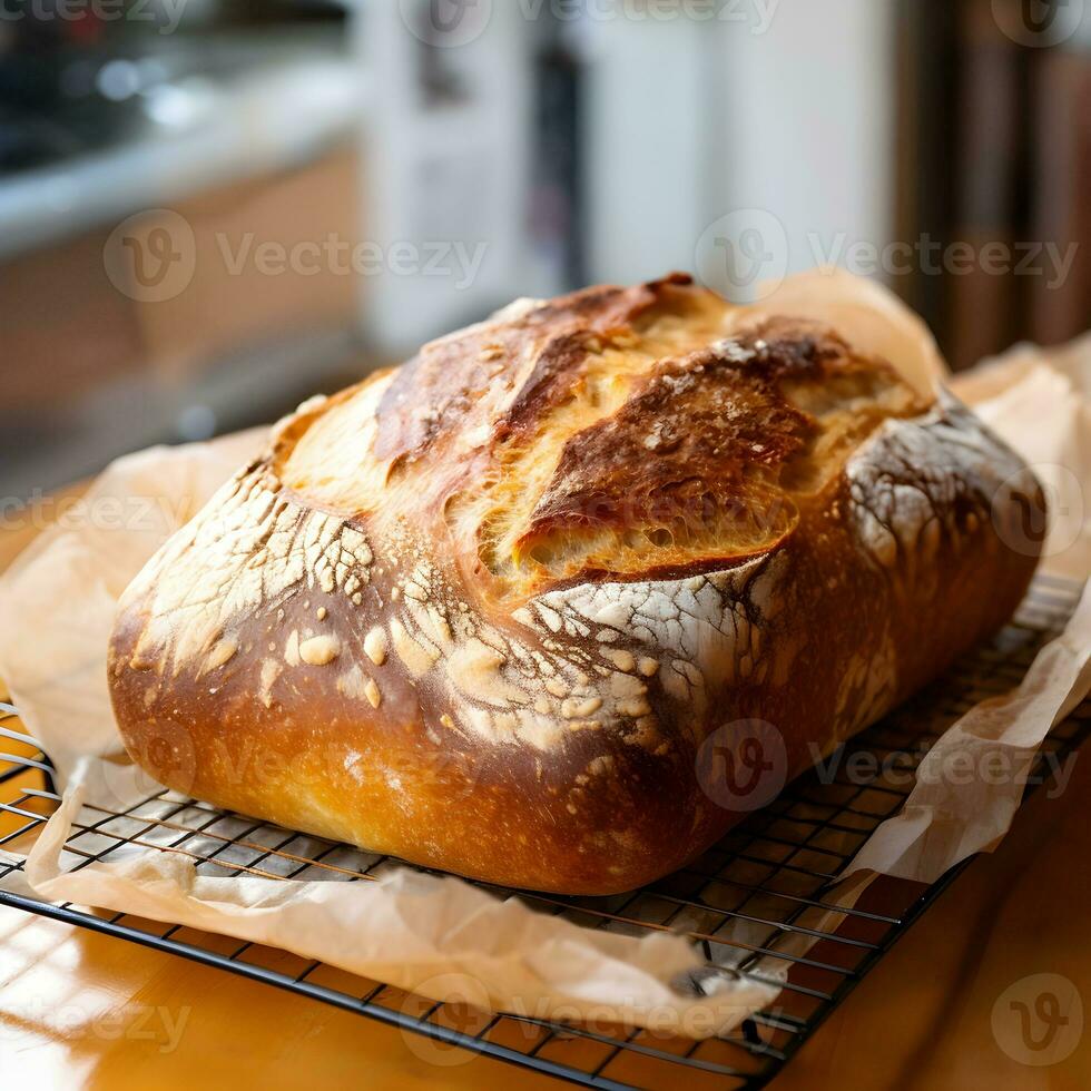 un' pagnotta di fresco pane. alto risoluzione. ai generativo foto