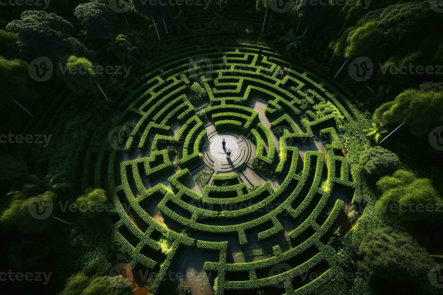 dentro un' verde labirinto aereo Visualizza. foto