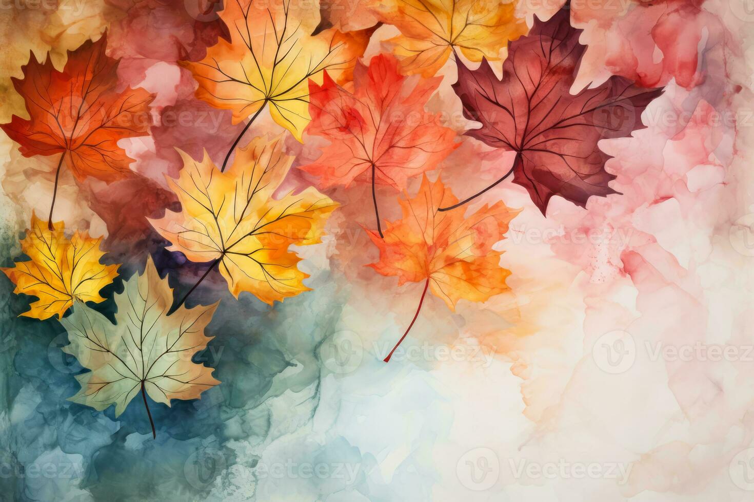 acquerello acero le foglie creare un autunno a tema astratto arte sfondo foto