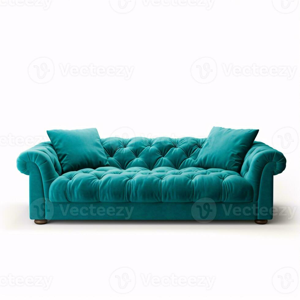 ai generativo piastrella divano isolato su un' pulito bianca sfondo foto