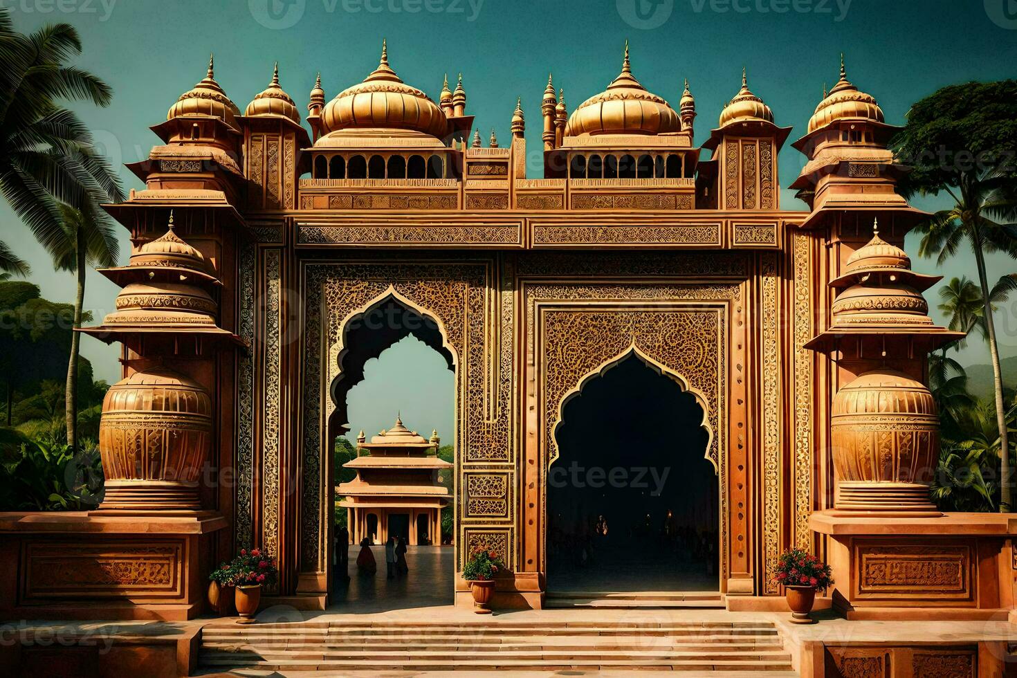 il Ingresso per un' palazzo nel India. ai-generato foto