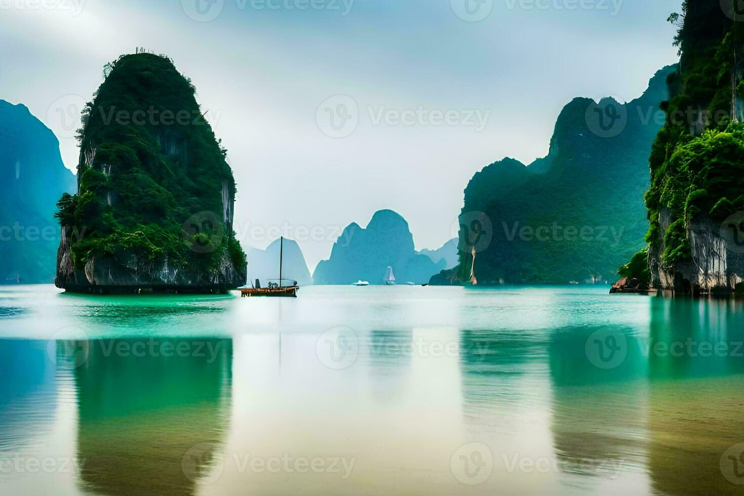 il ah lungo baia nel Vietnam. ai-generato foto