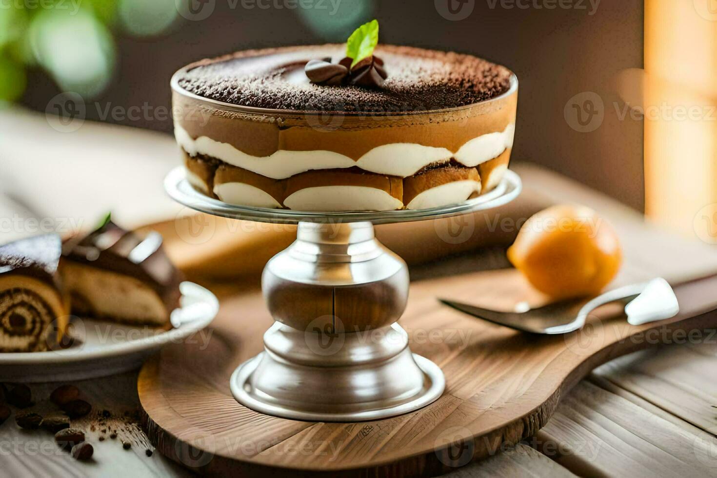 un' dolce su un' torta In piedi. ai-generato foto