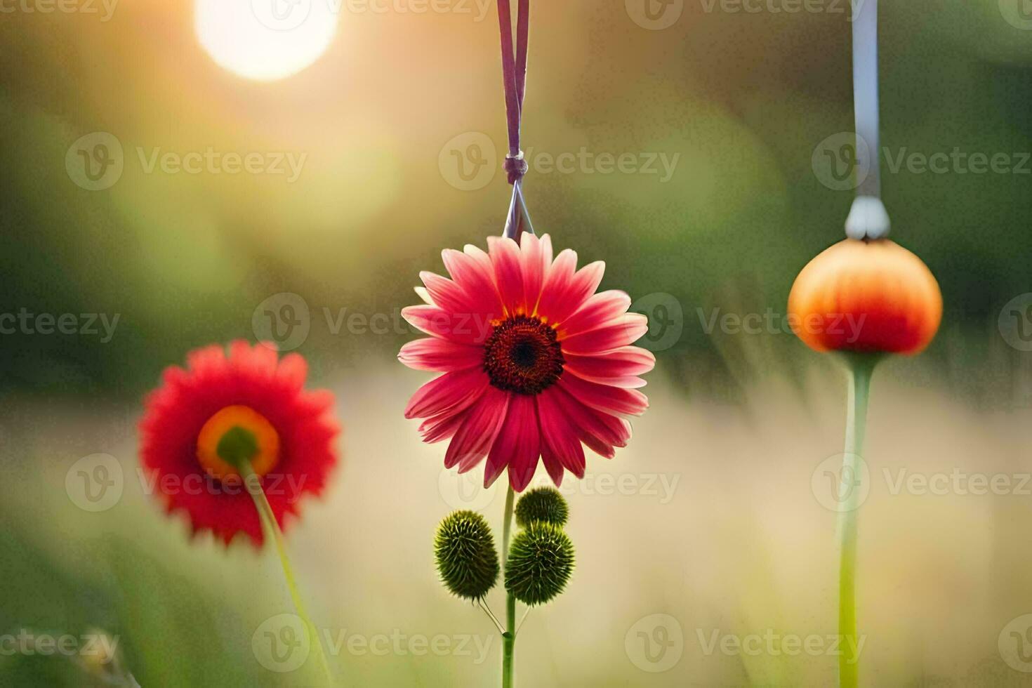 foto sfondo il sole, fiori, il campo, il sole, il campo, il campo,. ai-generato