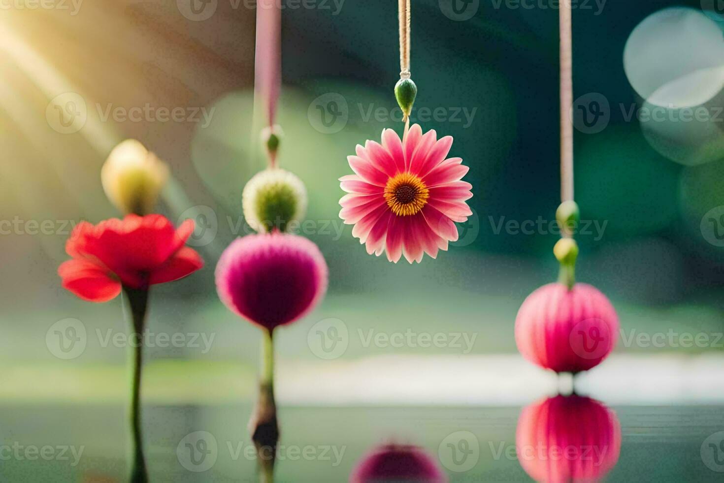 foto sfondo il sole, fiori, il cielo, il acqua, il fiori, il sole,. ai-generato