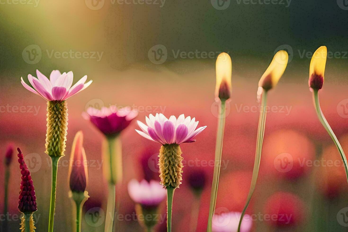 fiori nel il campo. ai-generato foto