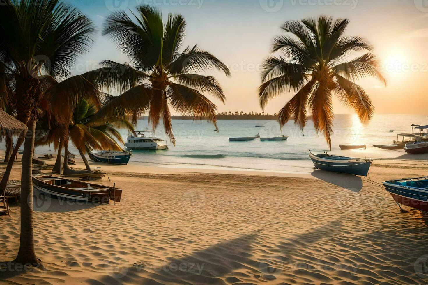 il spiaggia a o vicino il Hotel. ai-generato foto