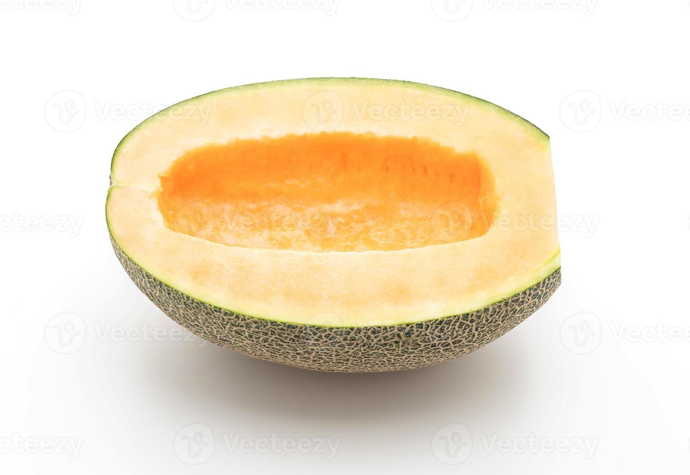 melone cantalupo su sfondo bianco foto