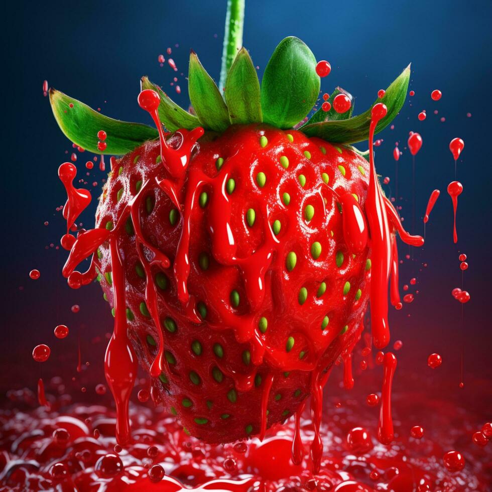 fragola 3d illustrazione su sfondo foto