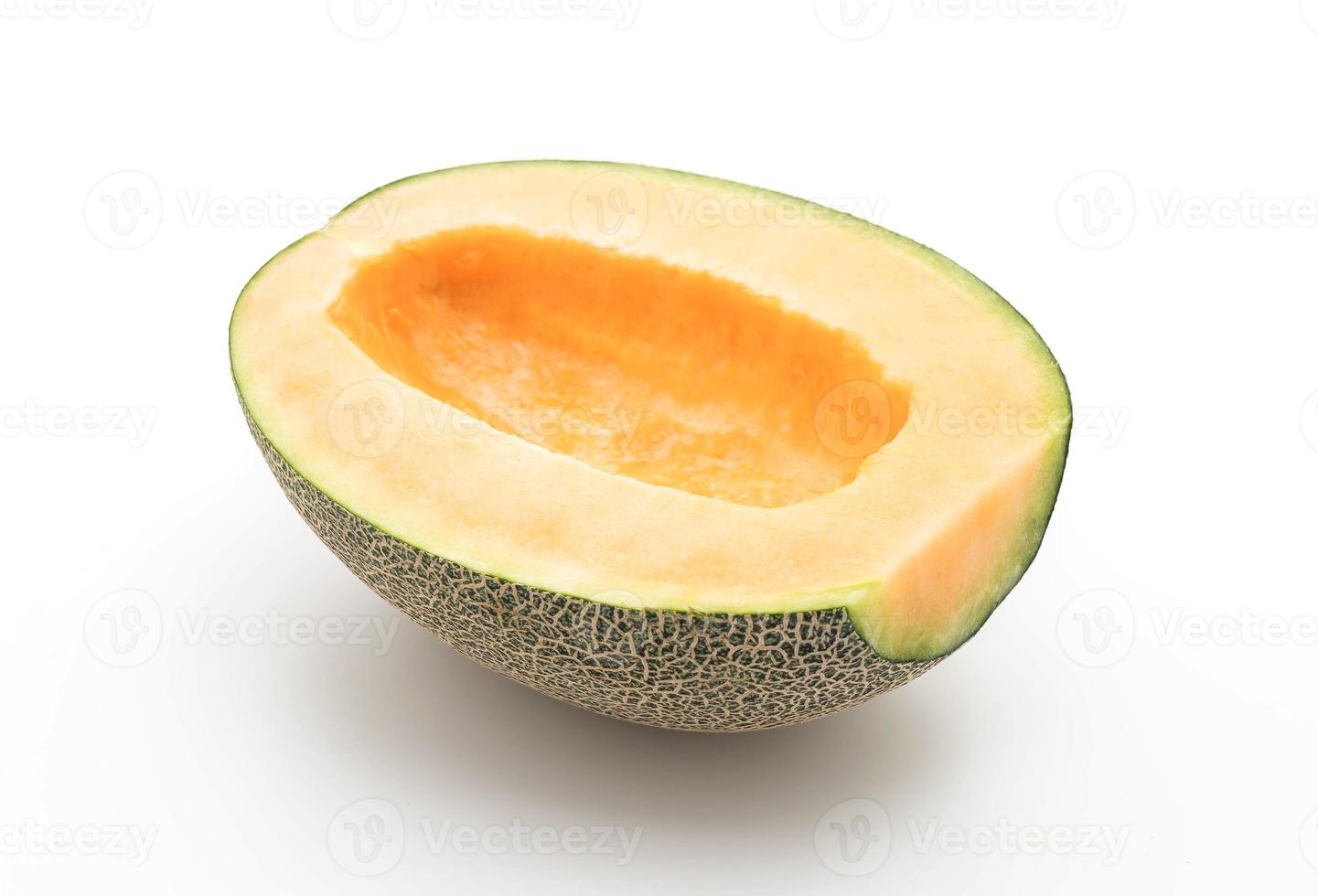 melone cantalupo su sfondo bianco foto