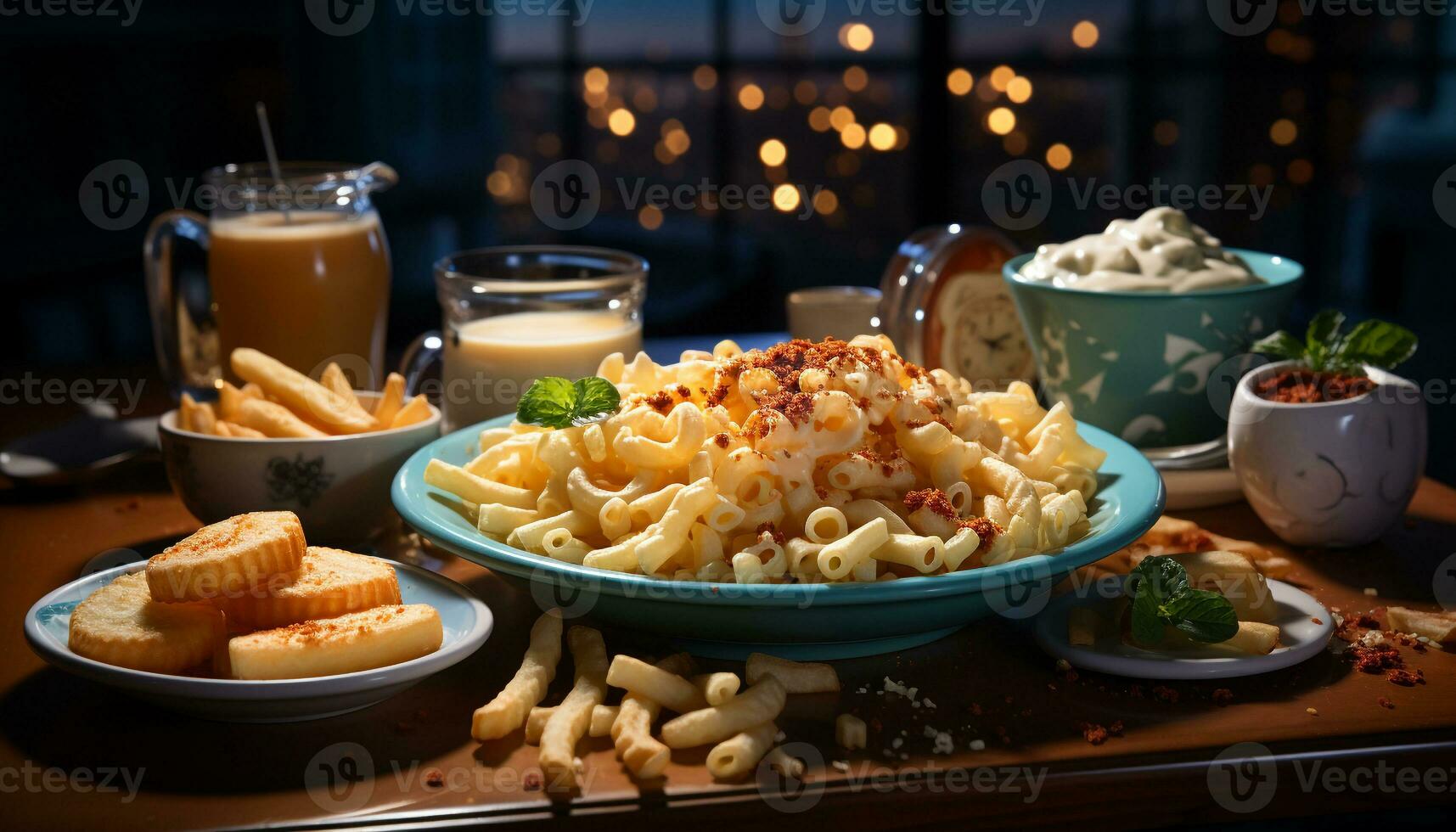 freschezza su il tavolo, buongustaio pasto, al chiuso, salutare mangiare, cucinato verdura generato di ai foto