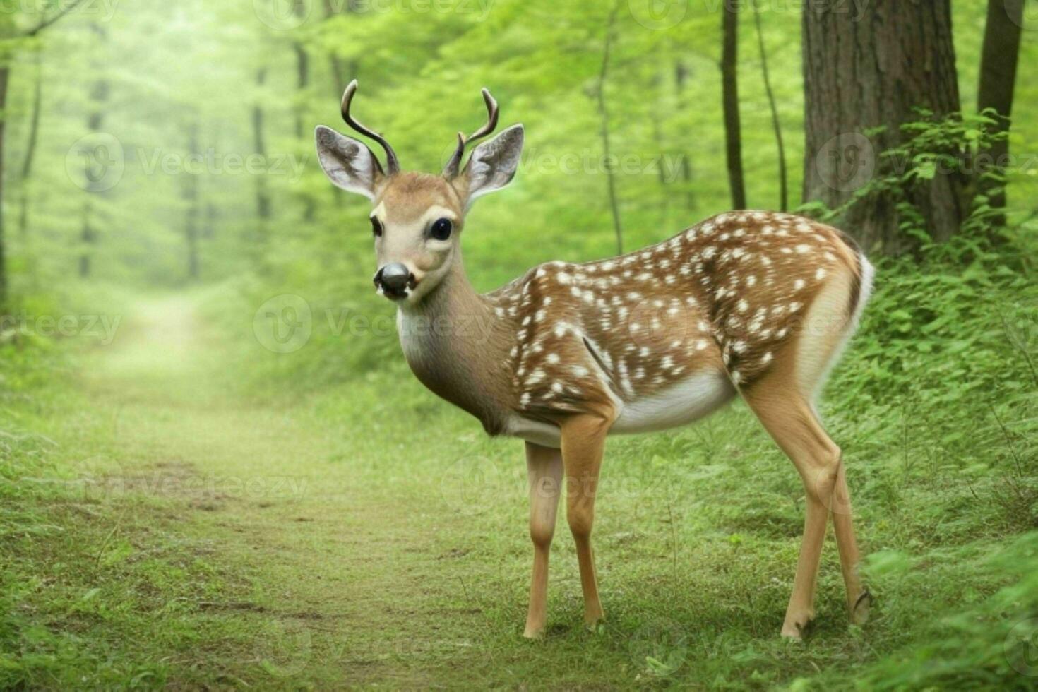 cervo nel foresta. ai generativo professionista foto